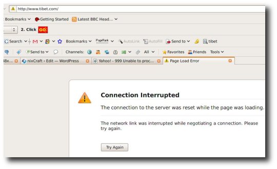 China blocked website