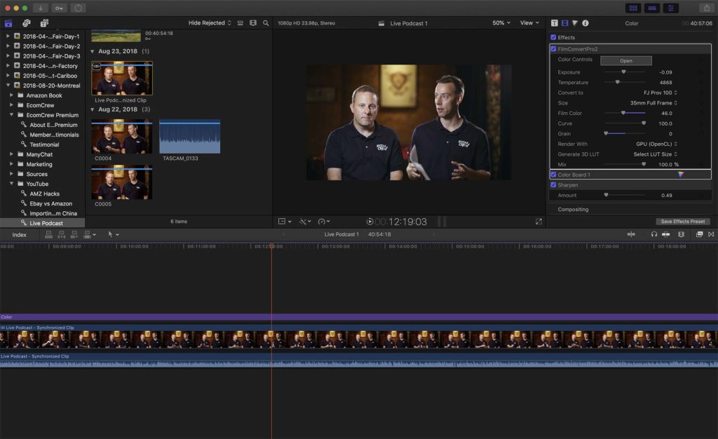 Editing EcomCrew Course in Final Cut Pro X