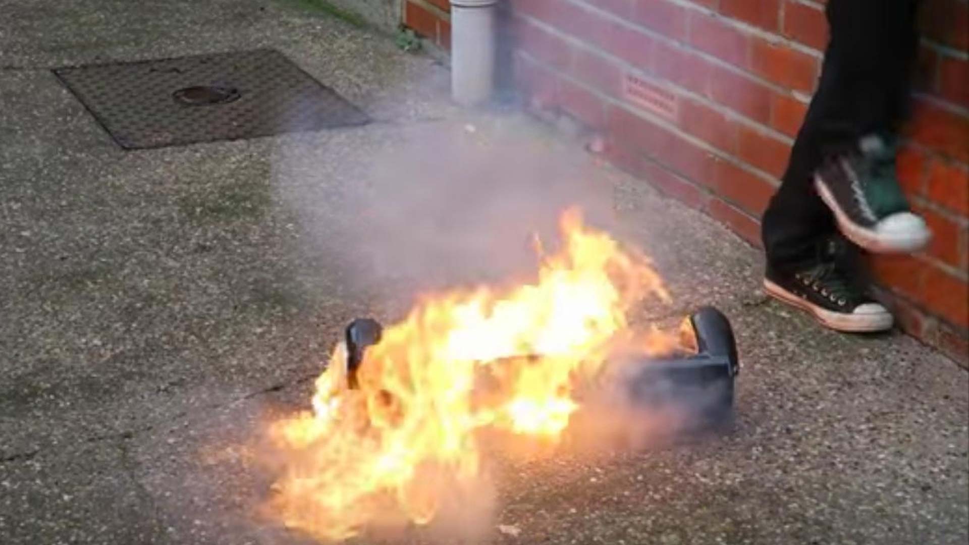 Hoverboard catching fire