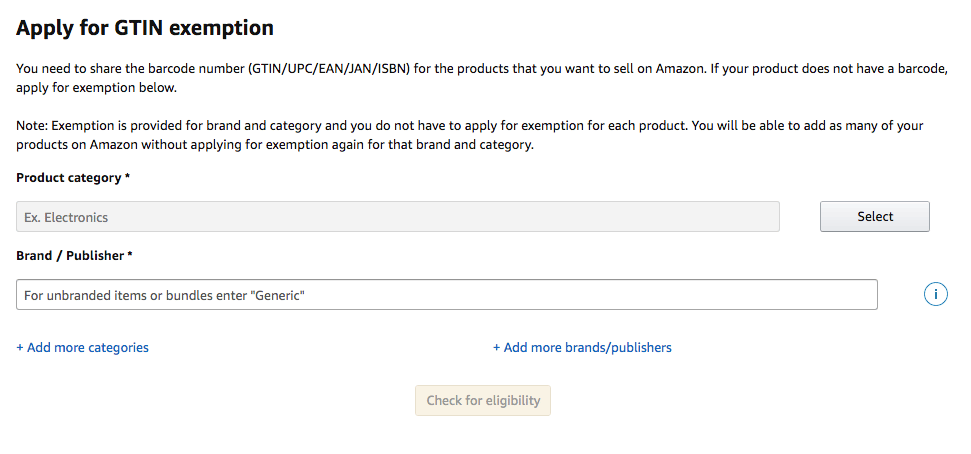 GTIN Exemption on Amazon