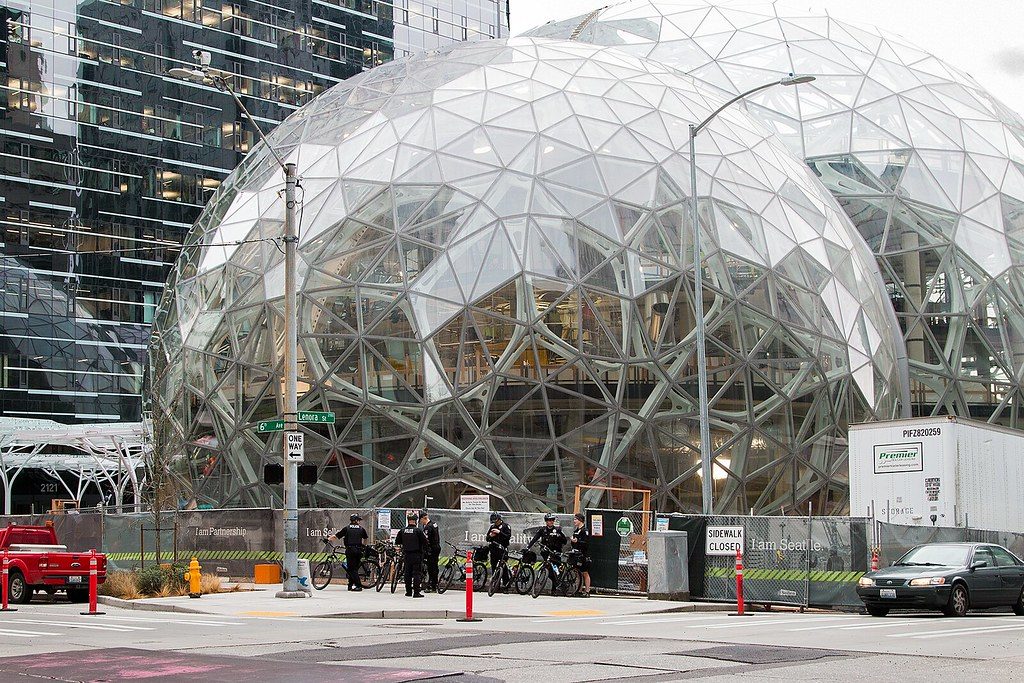 The spheres outside Amazon HQ in Seattle.