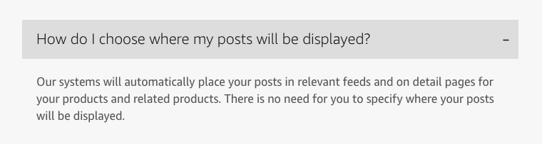Where will Amazon Posts Be displayed