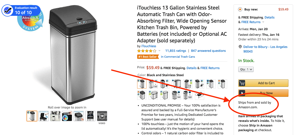 Sold By and ships from Amazon
