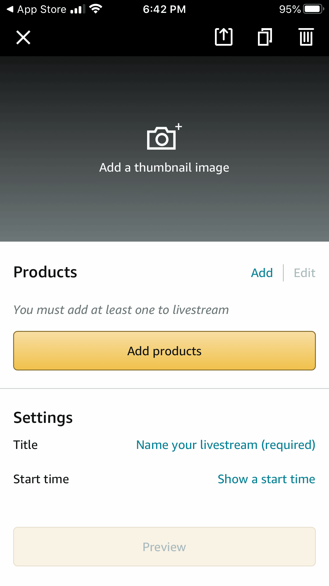 amazon live add products