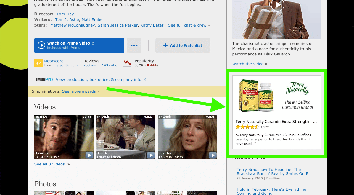 IMDB Amazon DSP ad example