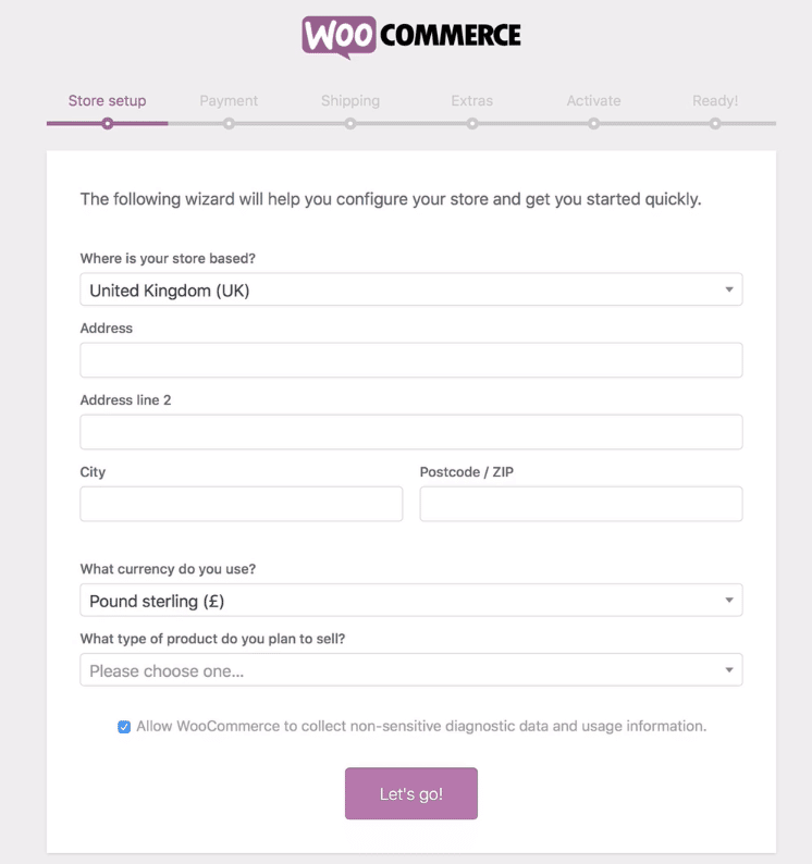 Woocommerce sign up page
