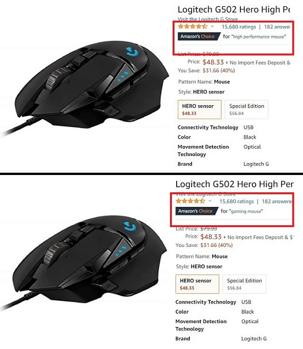 amazon's choice badge sample
