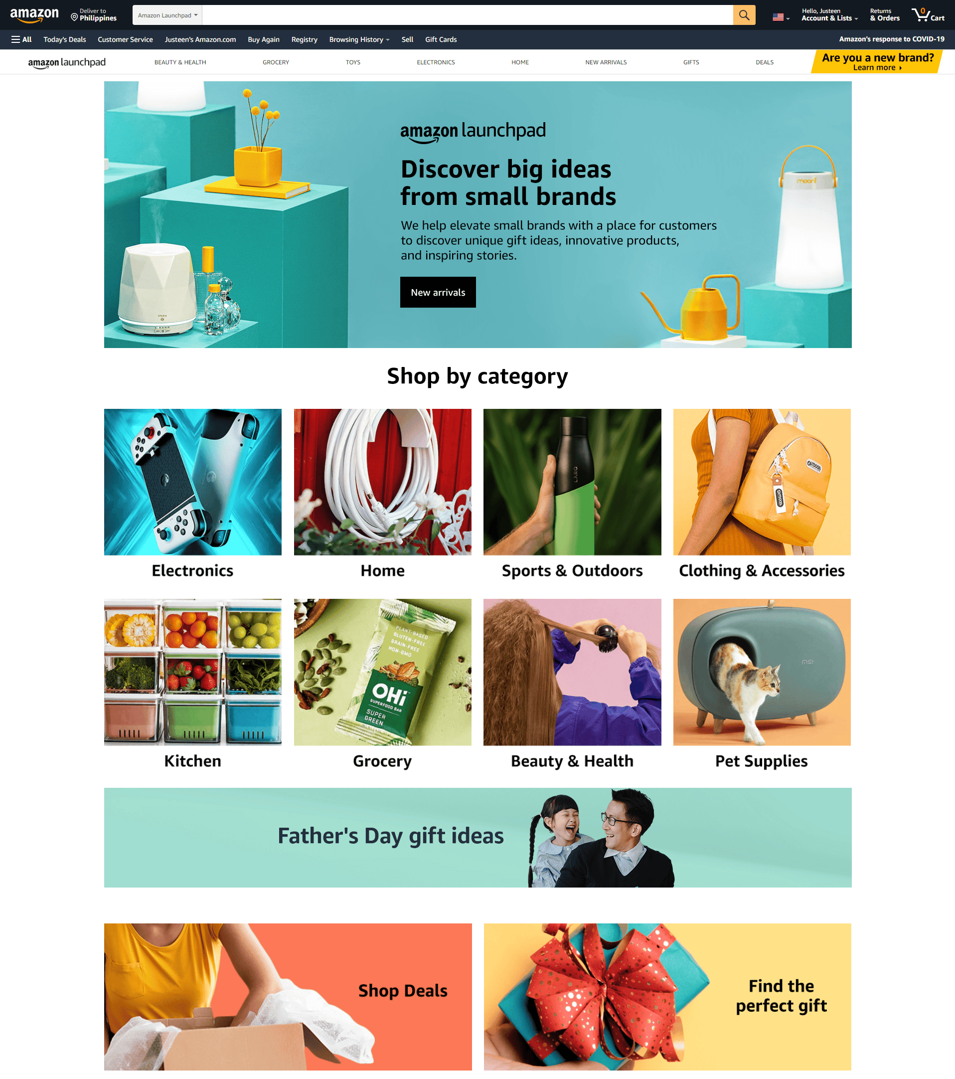 amazon launchpad home page