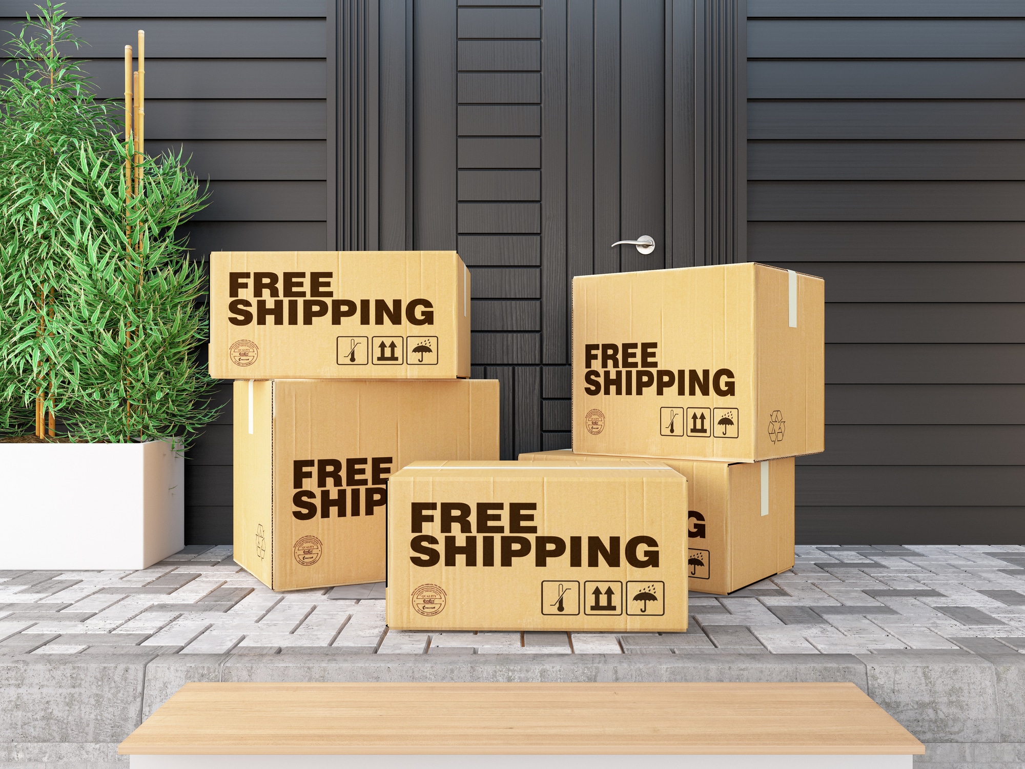 Free Shipping Cargo Boxes on Doorway