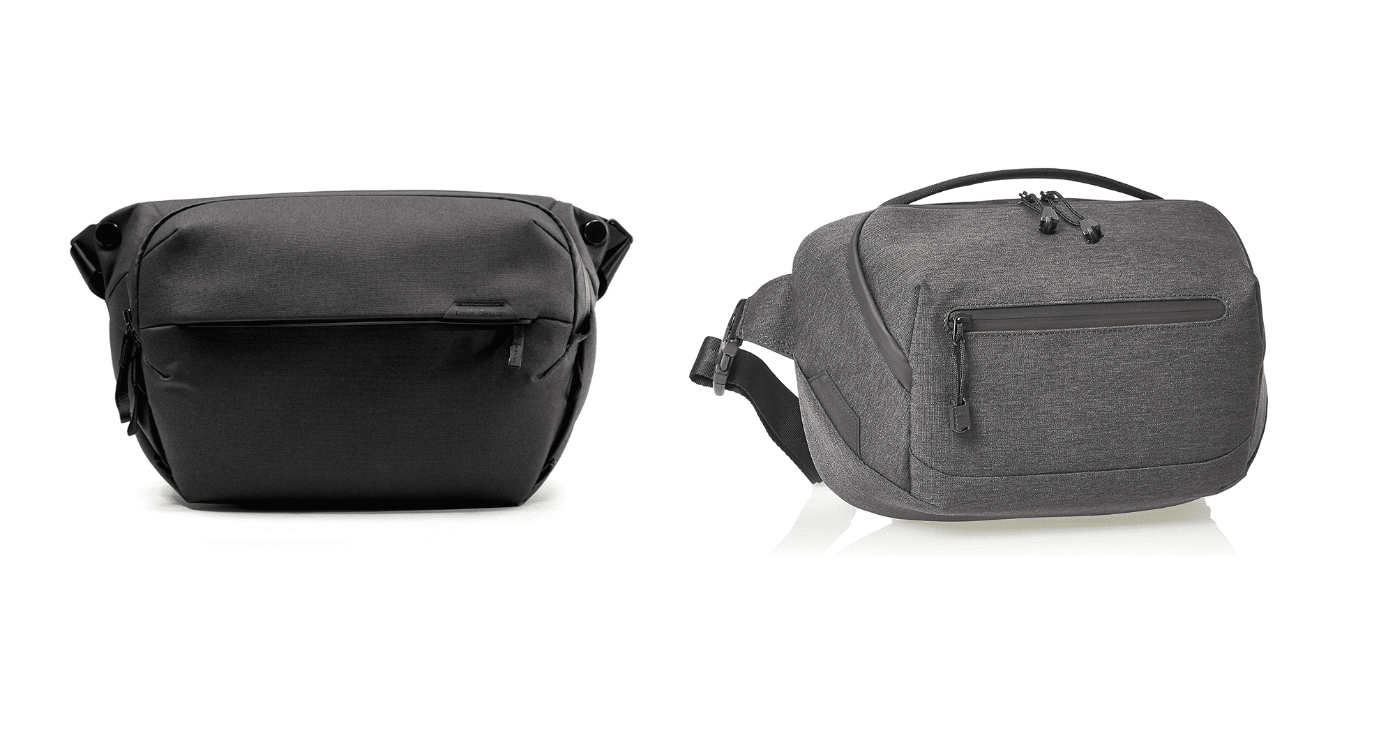 side by side view of peak design and amazon sling camera bag