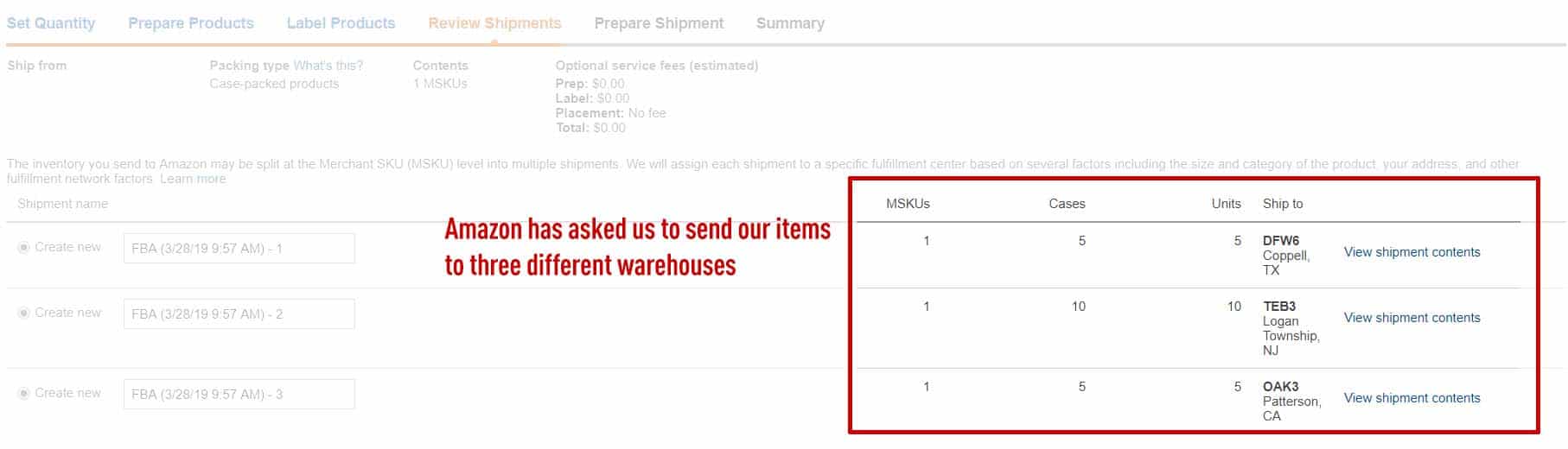 prepare shipments on Amazon