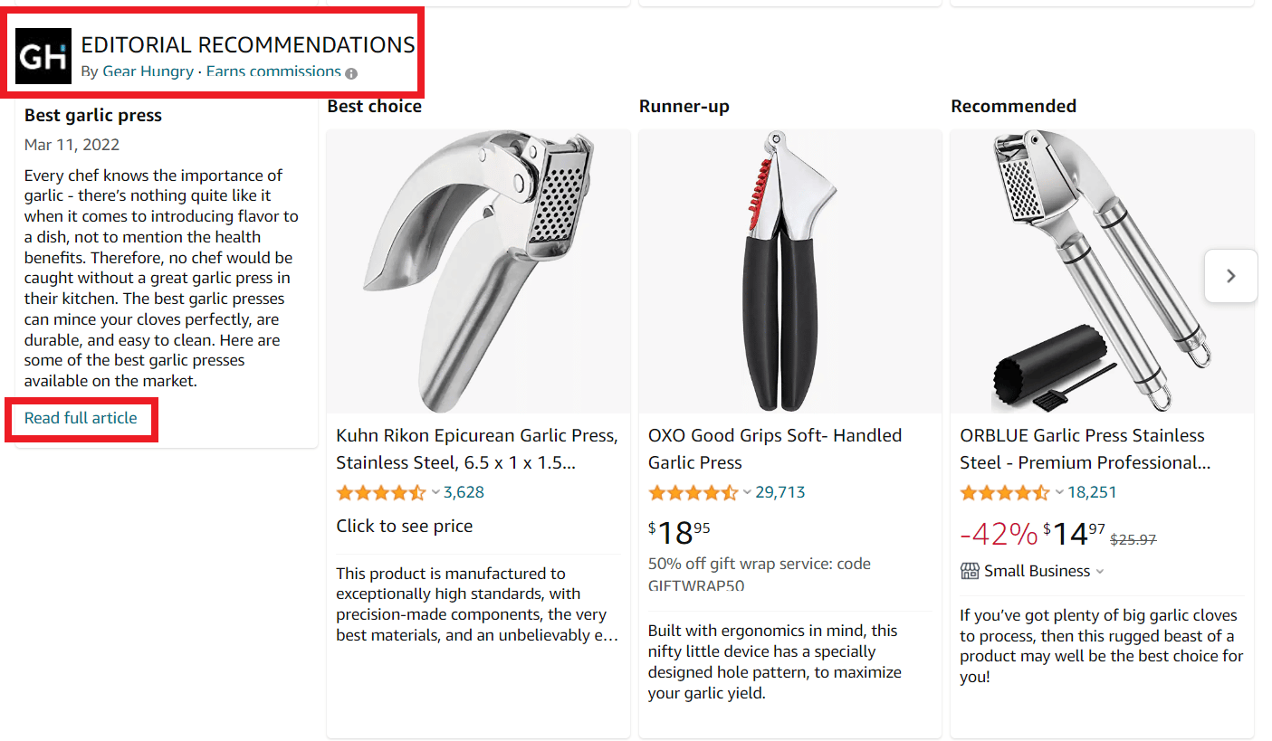 amazon editorial recommendations for garlic press
