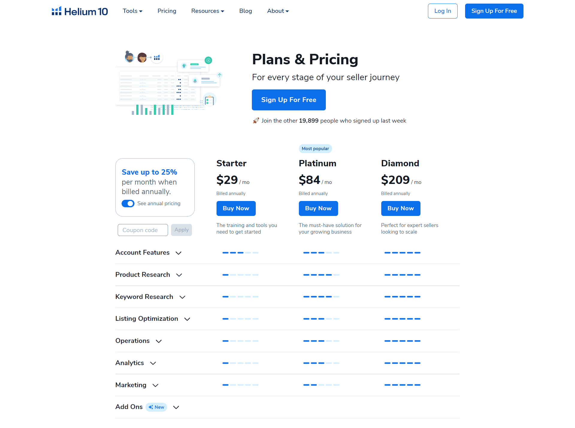 helium 10 plans and pricing