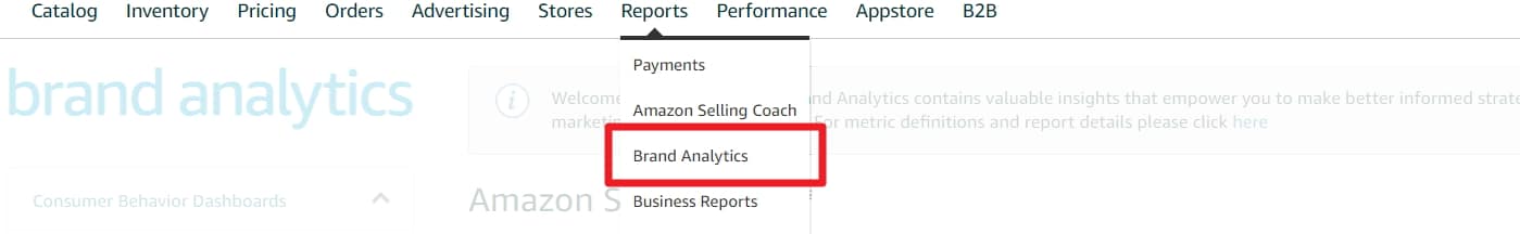 how to access brand analyitcs