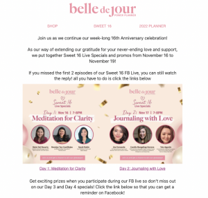 screenshot of belle de jour event