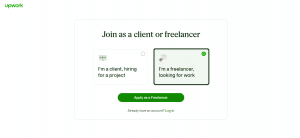 upwork sign up