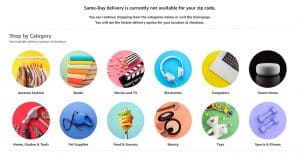 same day delivery not available