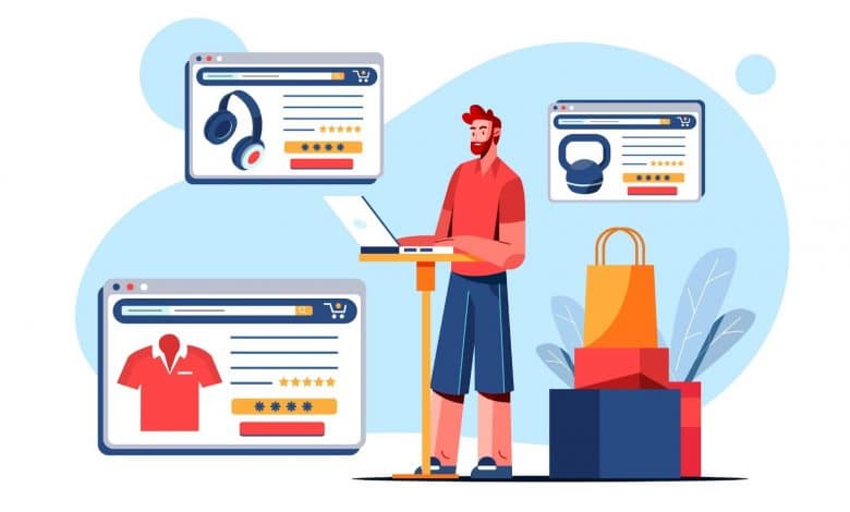 man trying to build a wordpress ecommerce website