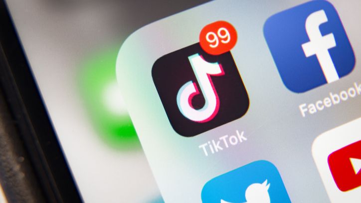 TikTok logo on phone