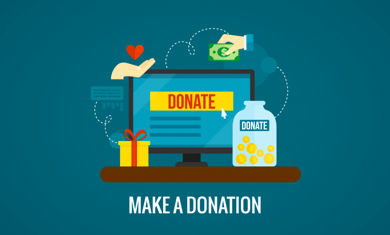 Vector image of donating online