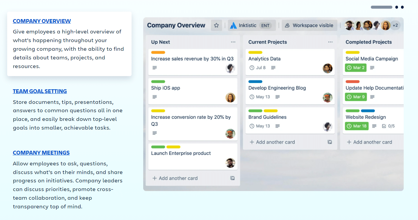 A screenshot of the Trello overview page.