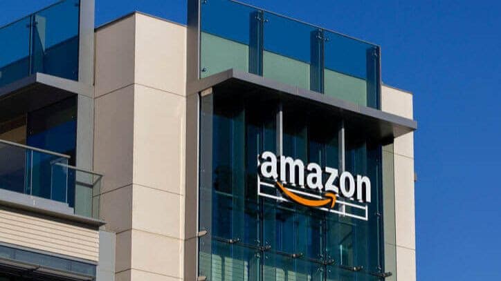 photo of Amazon's logo on a building