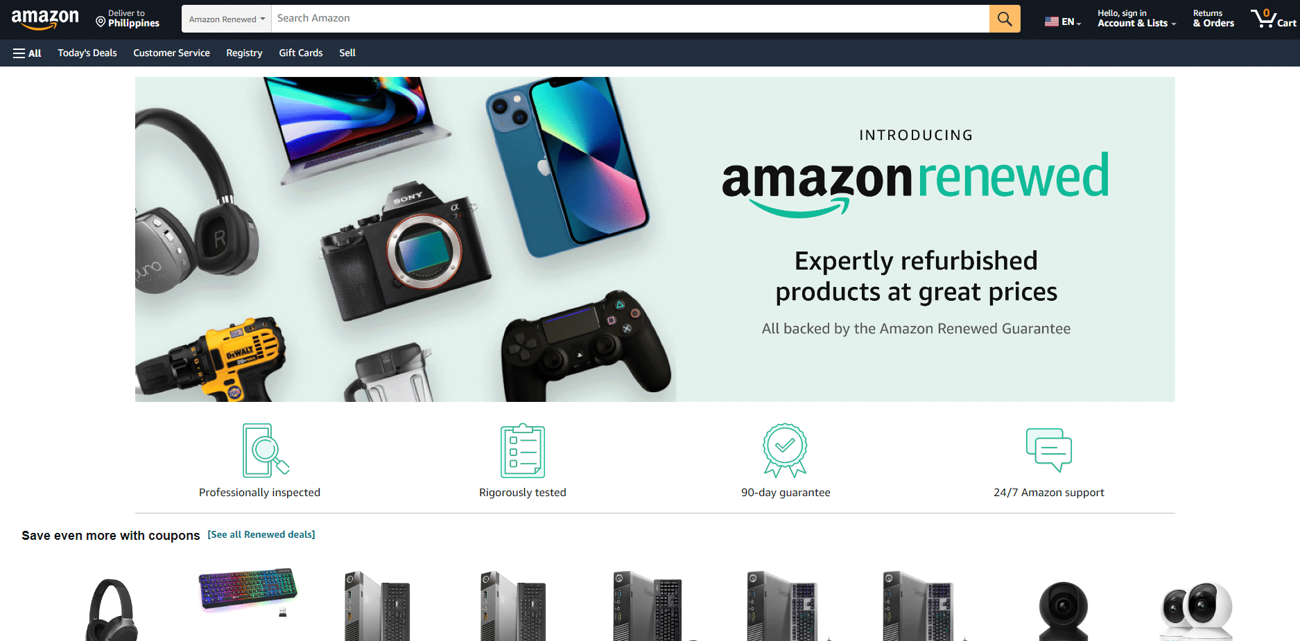 Amazon Renewed website