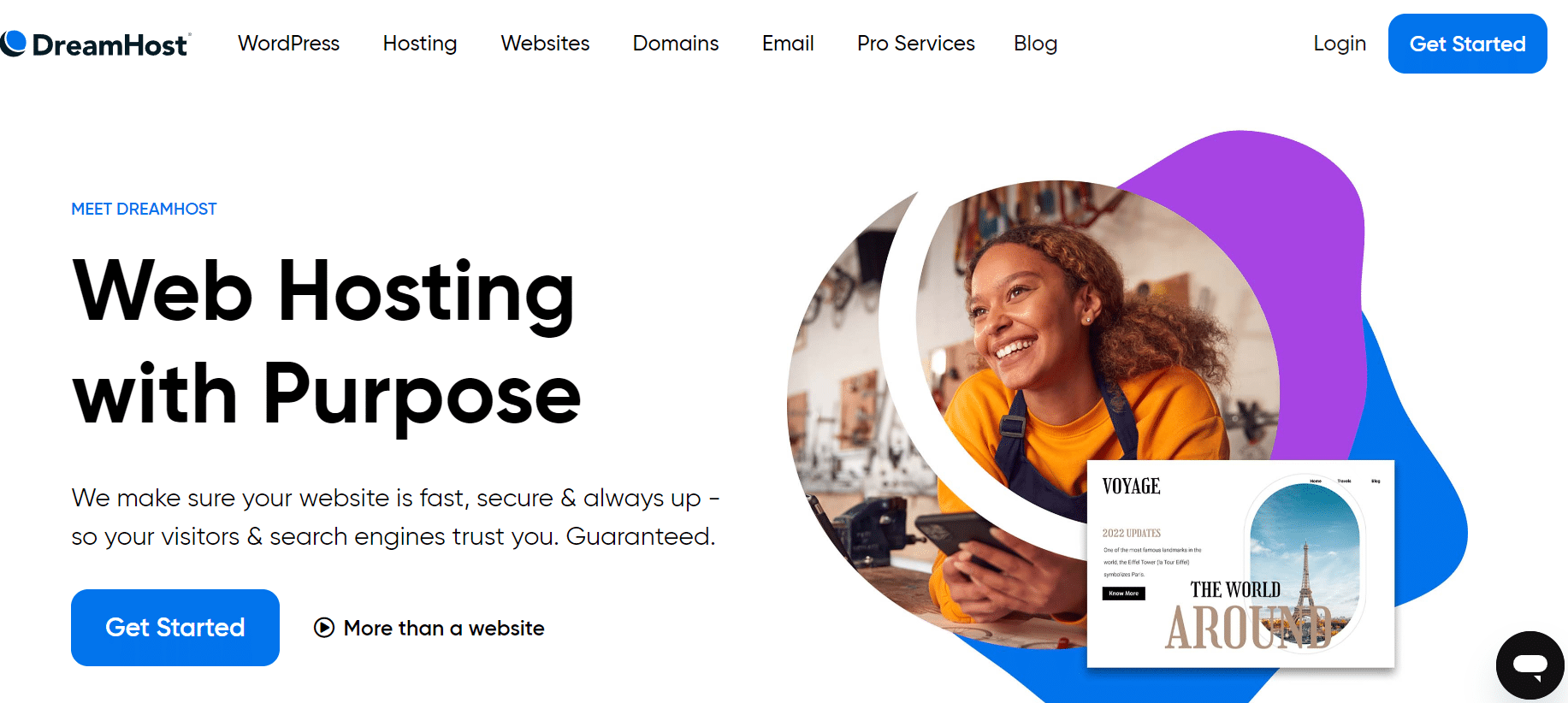 DreamHost's homepage