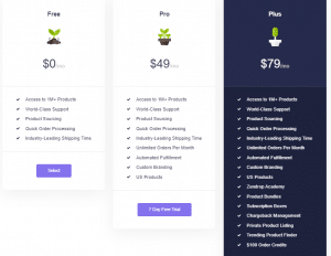 Zendrop offers three different subscription plans to cater to the needs of dropshippers