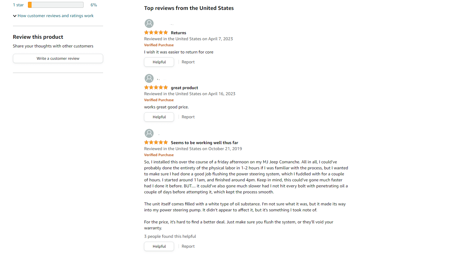 Amazon Reviews screenshot
