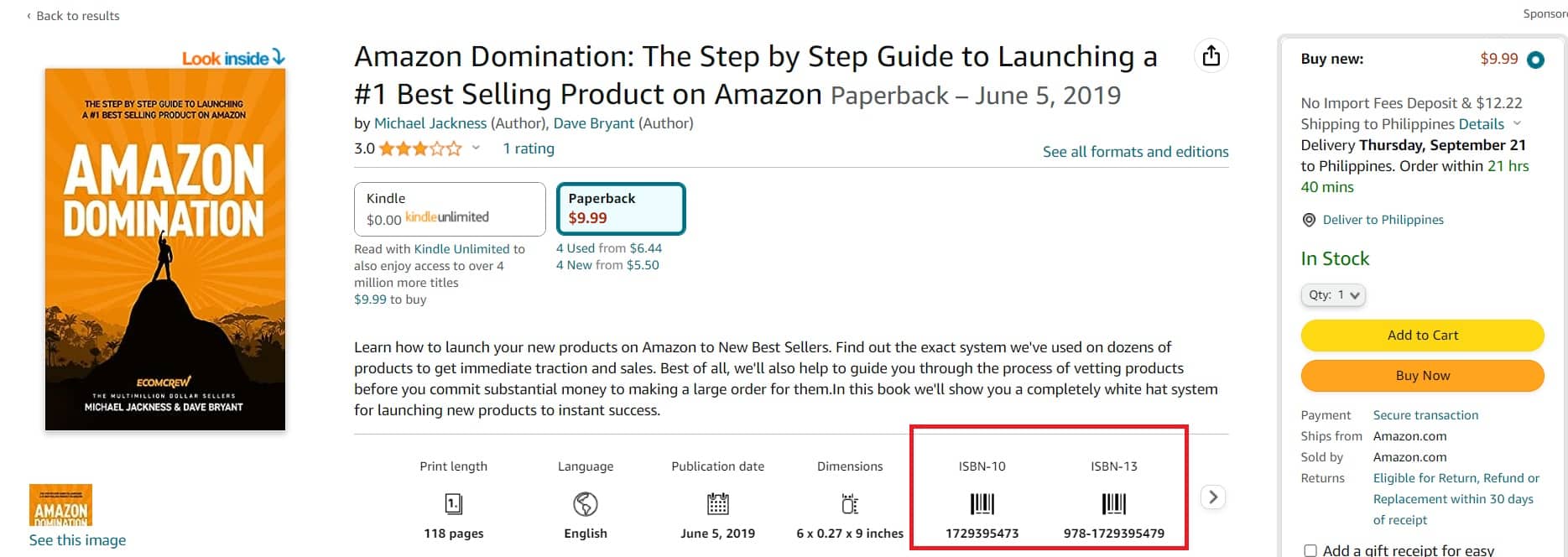 screenshot of a top selling book on Amazon