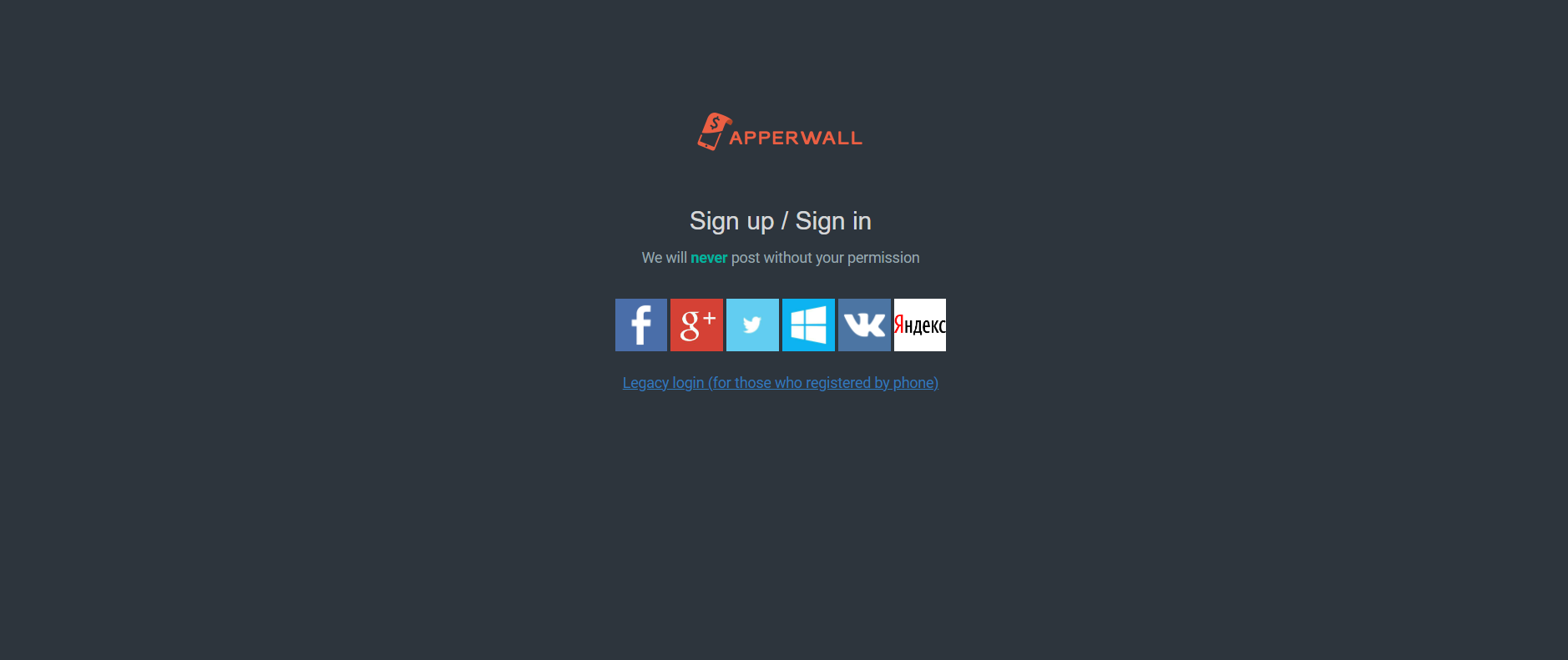 Apperwall website screenshot