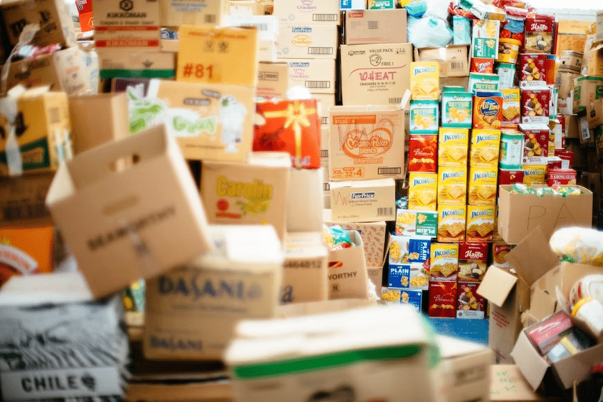 Boxes of goods