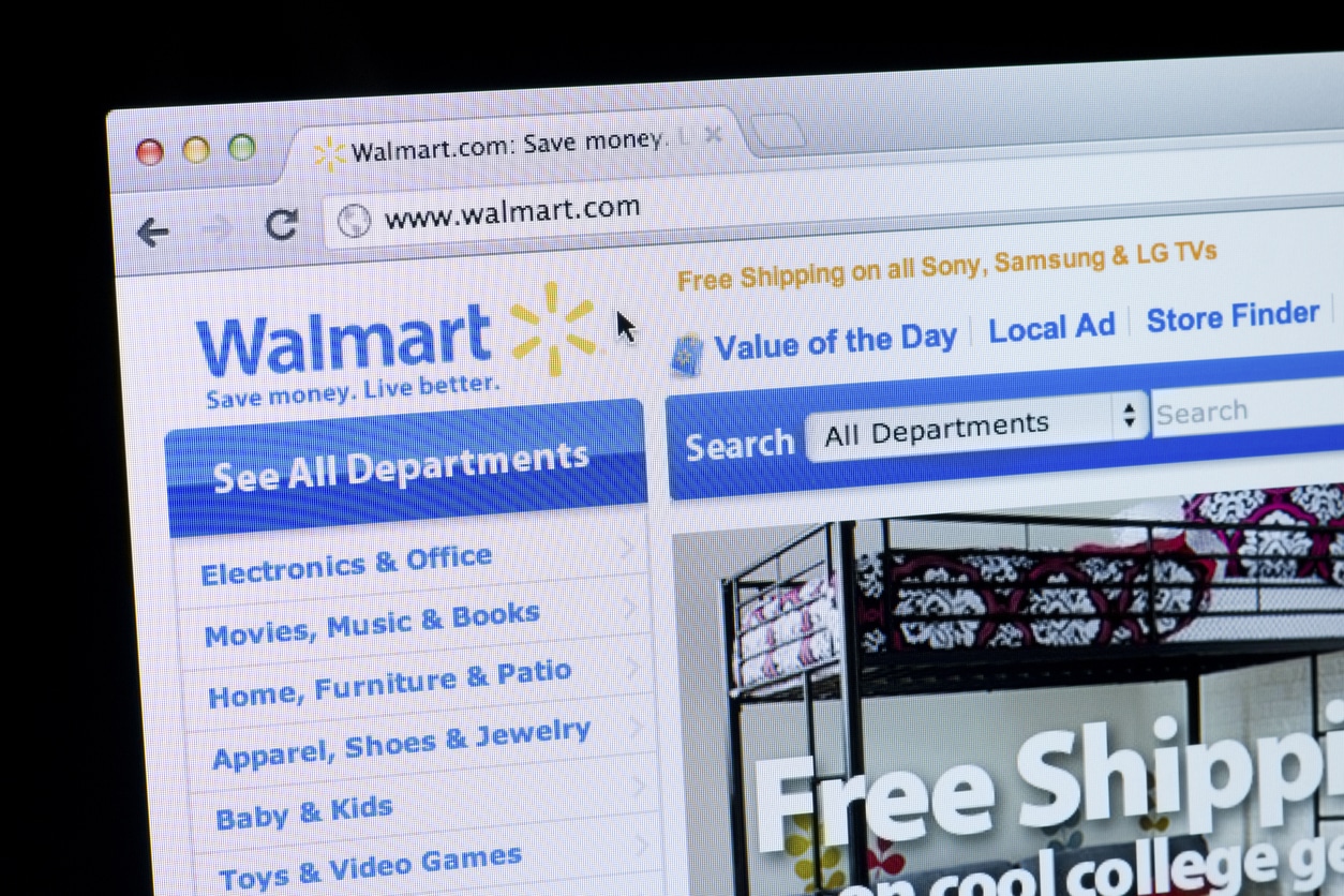 screenshot of Walmart's old homepage