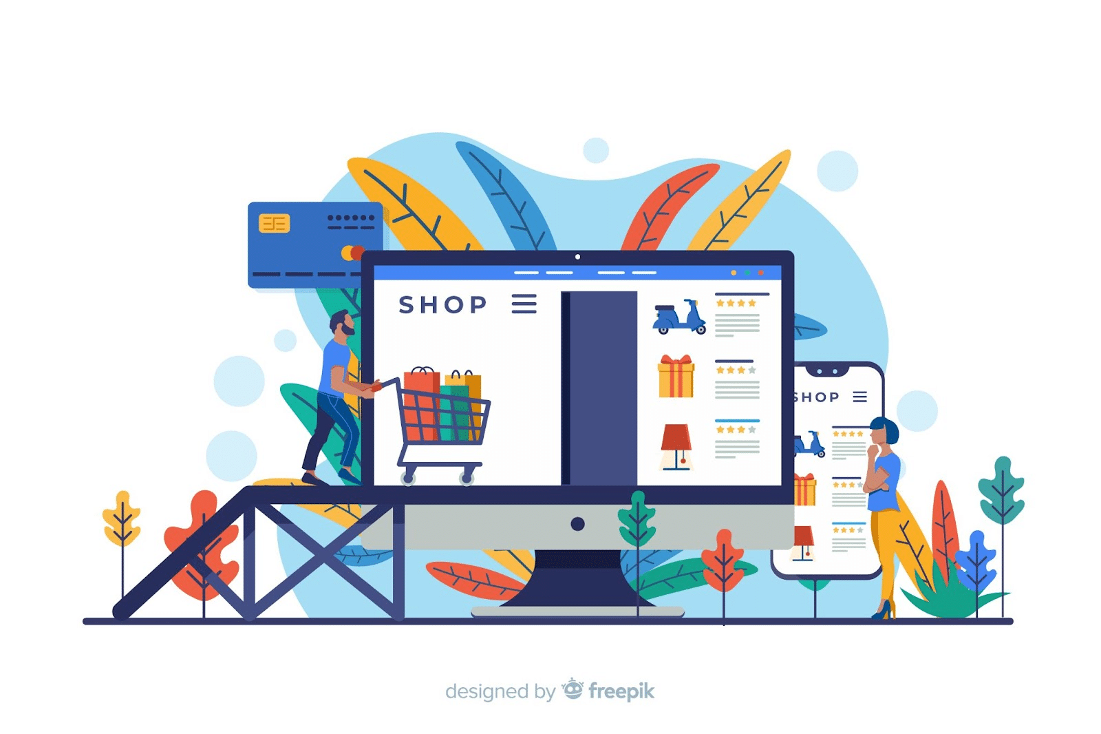online-shopping-concept-landing-page