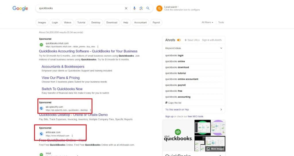 Other businesses using famous competitors to rank on Google