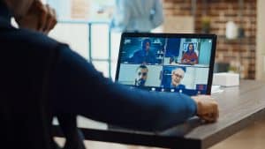 man on zoom call