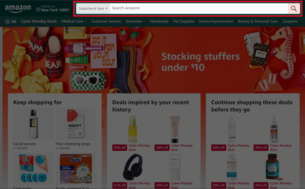 how to search for Subscribe and Save products