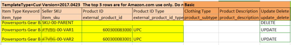 separating amazon variations