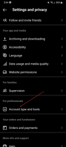 instagram account types and tools