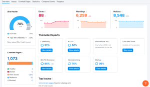 semrush site audit