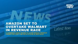 Amazon Set to Overtake Walmart in Revenue Race article cover image.