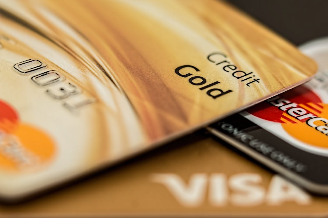 Up close image of a credit card.