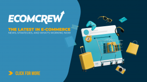 EcomCrew news article cover image featuring online cart full of products.
