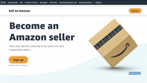 screenshot of amazon seller page